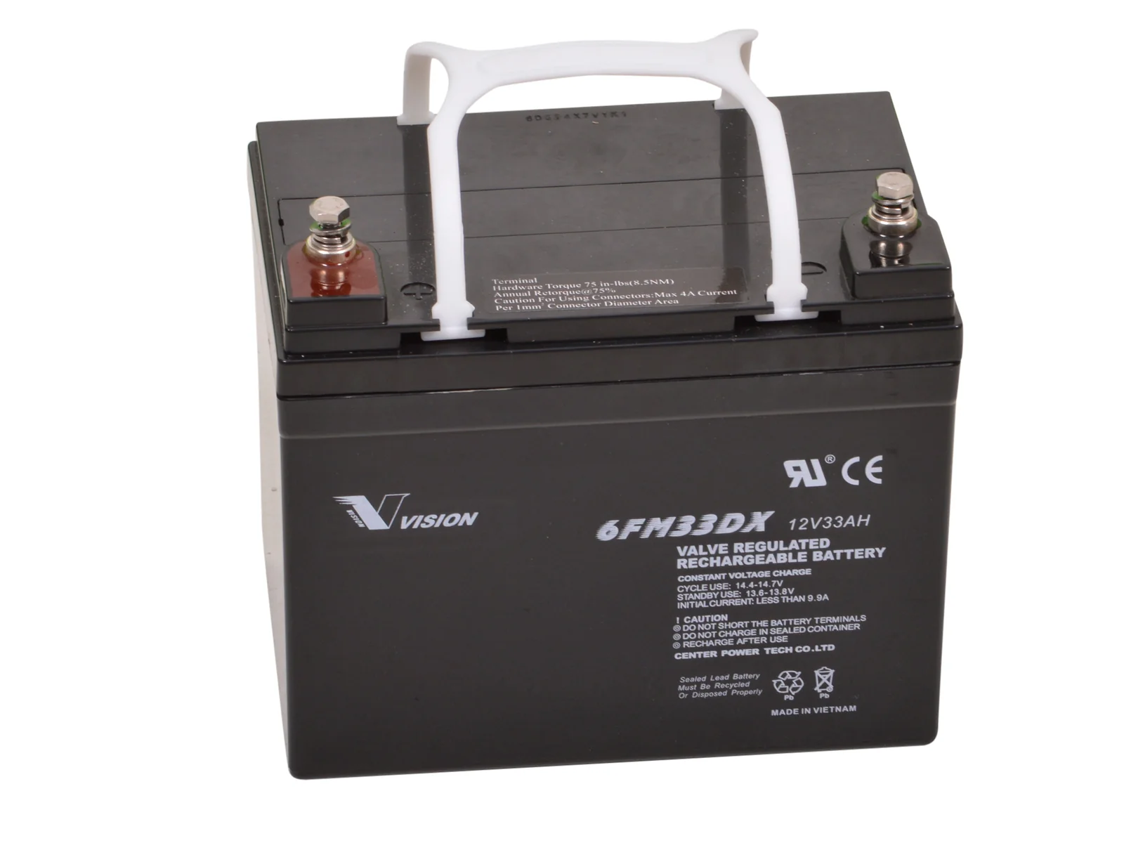 Batteri AGM 33Amp - 12V. Trolley