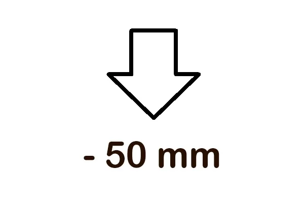 K-OPTION: Klovbeskæringsboks 800-1, Extra (-50mm) Lav ramme